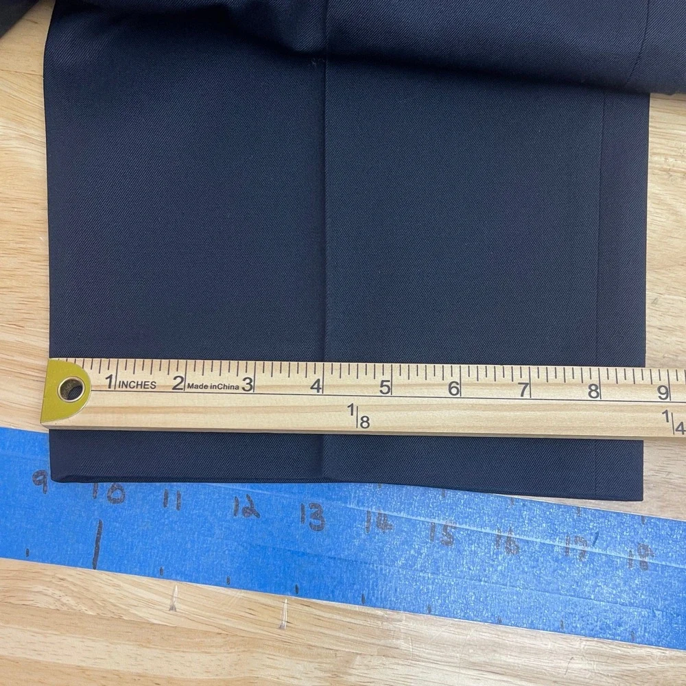 Brooks Brothers Madison 100% Wool Dress Pants Mens 37x27 Flat Front Navy Blue